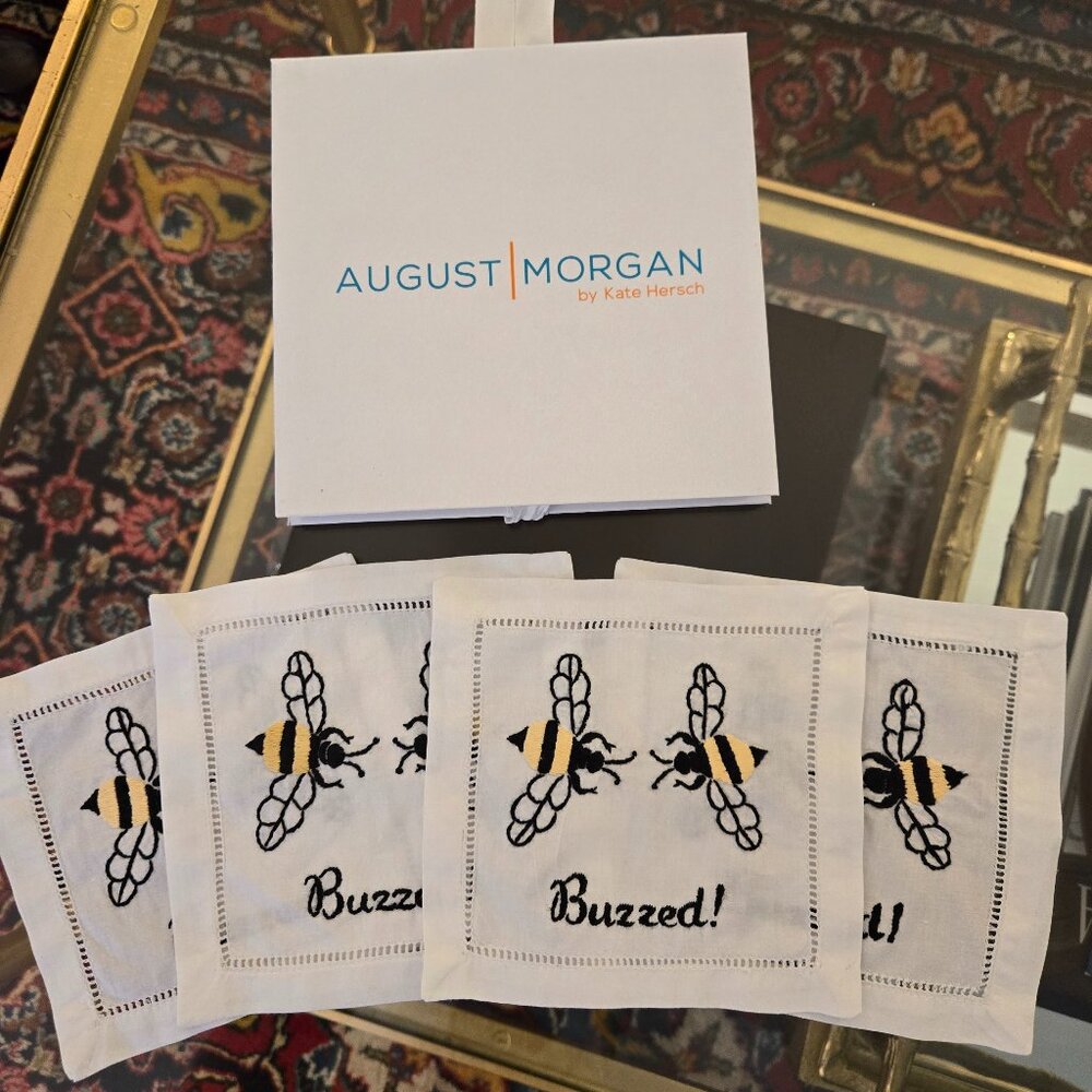 August Morgan by Kate Hersch Linen Cocktail Napkins - Set of Four (4)